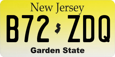 NJ license plate B72ZDQ