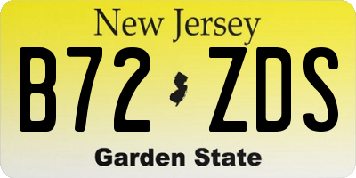NJ license plate B72ZDS