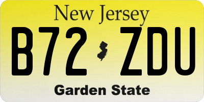 NJ license plate B72ZDU