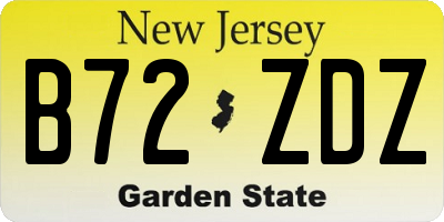 NJ license plate B72ZDZ