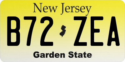 NJ license plate B72ZEA
