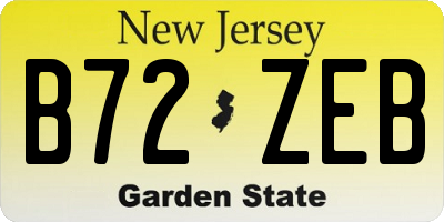 NJ license plate B72ZEB