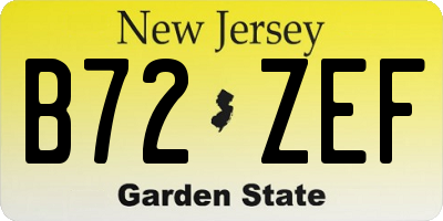 NJ license plate B72ZEF