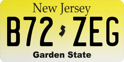 NJ license plate B72ZEG
