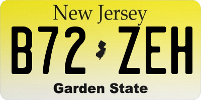 NJ license plate B72ZEH