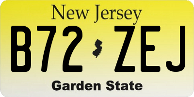 NJ license plate B72ZEJ
