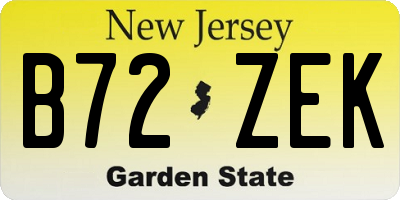 NJ license plate B72ZEK