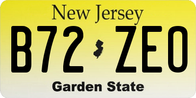 NJ license plate B72ZEO