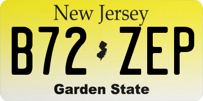 NJ license plate B72ZEP