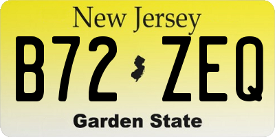 NJ license plate B72ZEQ
