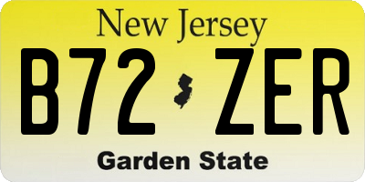 NJ license plate B72ZER