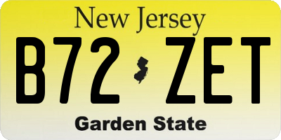 NJ license plate B72ZET