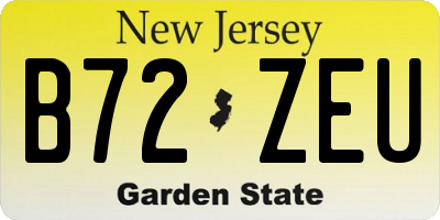 NJ license plate B72ZEU