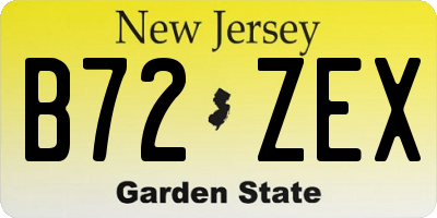 NJ license plate B72ZEX
