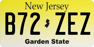 NJ license plate B72ZEZ