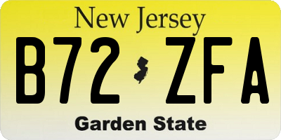 NJ license plate B72ZFA