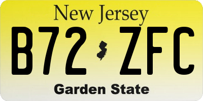 NJ license plate B72ZFC