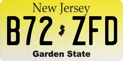 NJ license plate B72ZFD