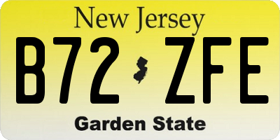 NJ license plate B72ZFE