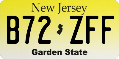 NJ license plate B72ZFF