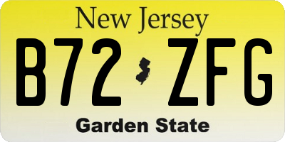 NJ license plate B72ZFG