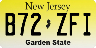 NJ license plate B72ZFI