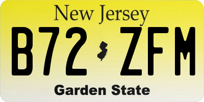 NJ license plate B72ZFM