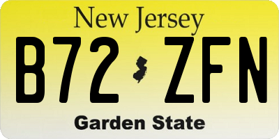 NJ license plate B72ZFN