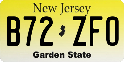 NJ license plate B72ZFO