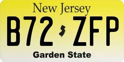 NJ license plate B72ZFP