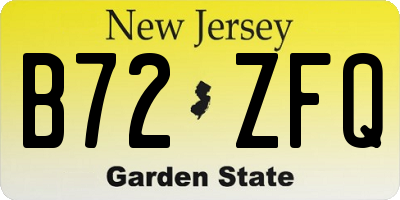 NJ license plate B72ZFQ