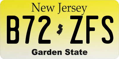 NJ license plate B72ZFS