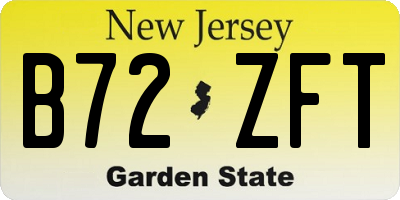 NJ license plate B72ZFT