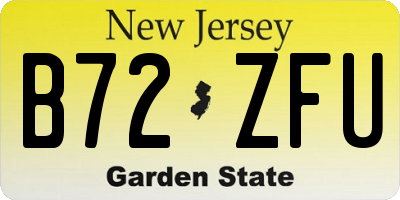 NJ license plate B72ZFU