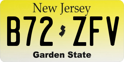 NJ license plate B72ZFV