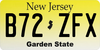 NJ license plate B72ZFX