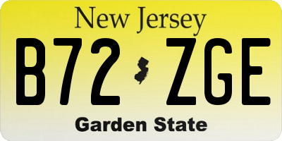 NJ license plate B72ZGE
