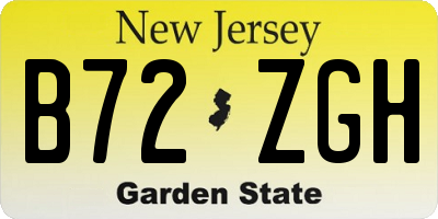 NJ license plate B72ZGH
