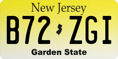 NJ license plate B72ZGI