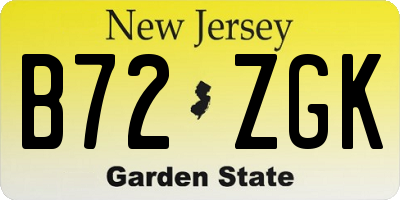 NJ license plate B72ZGK