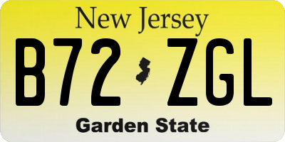 NJ license plate B72ZGL
