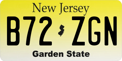 NJ license plate B72ZGN