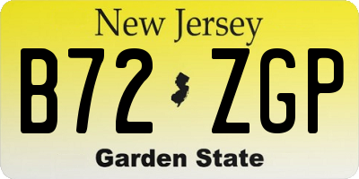 NJ license plate B72ZGP