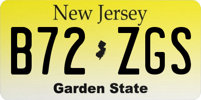 NJ license plate B72ZGS