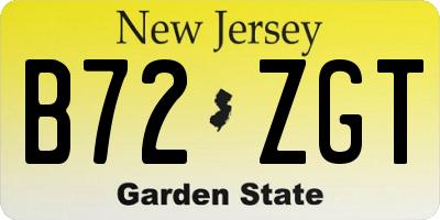 NJ license plate B72ZGT