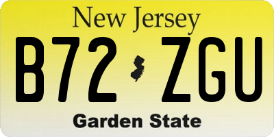 NJ license plate B72ZGU