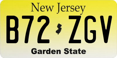 NJ license plate B72ZGV