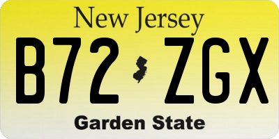NJ license plate B72ZGX