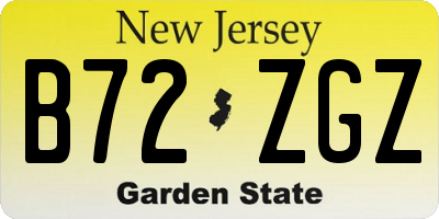 NJ license plate B72ZGZ