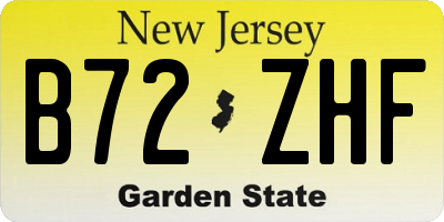 NJ license plate B72ZHF